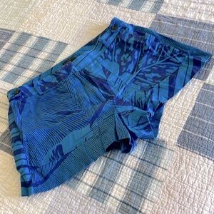 J.Crew ~ Blue Palm Linen Shorts
